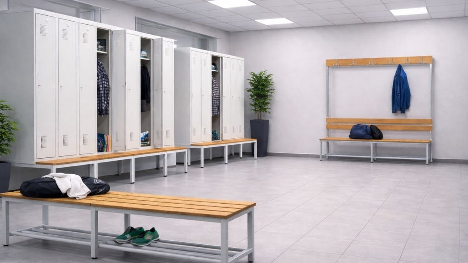 Banken en zitoplossingen in kleedruimtes: meer comfort, meer overzicht