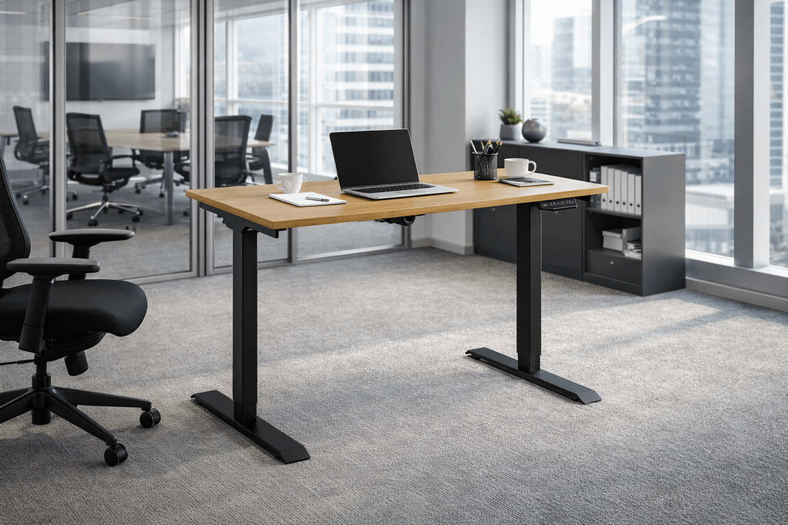 Moderne werkplek in kantoor