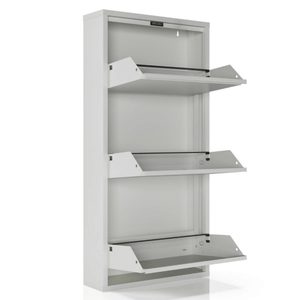 Witte 3-vaks schoenenkast Bodi