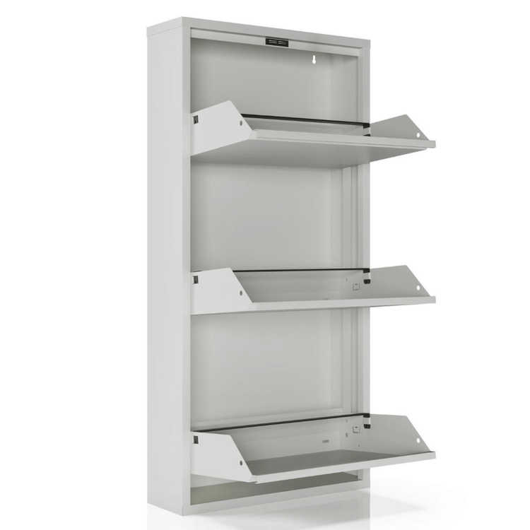 Witte 3-vaks schoenenkast Bodi
