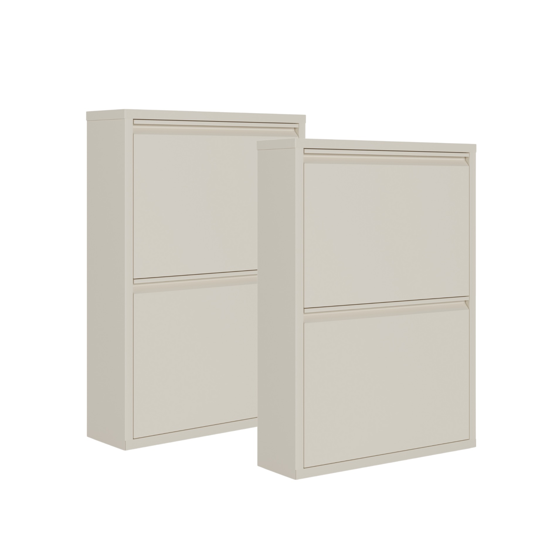 Set van 2 Bodi schoenenkast 2-vaks in Soft Beige