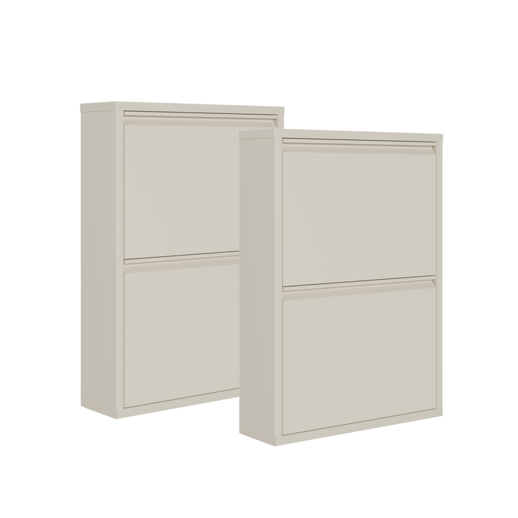 Set van 2 Bodi schoenenkast 2-vaks in Soft Beige