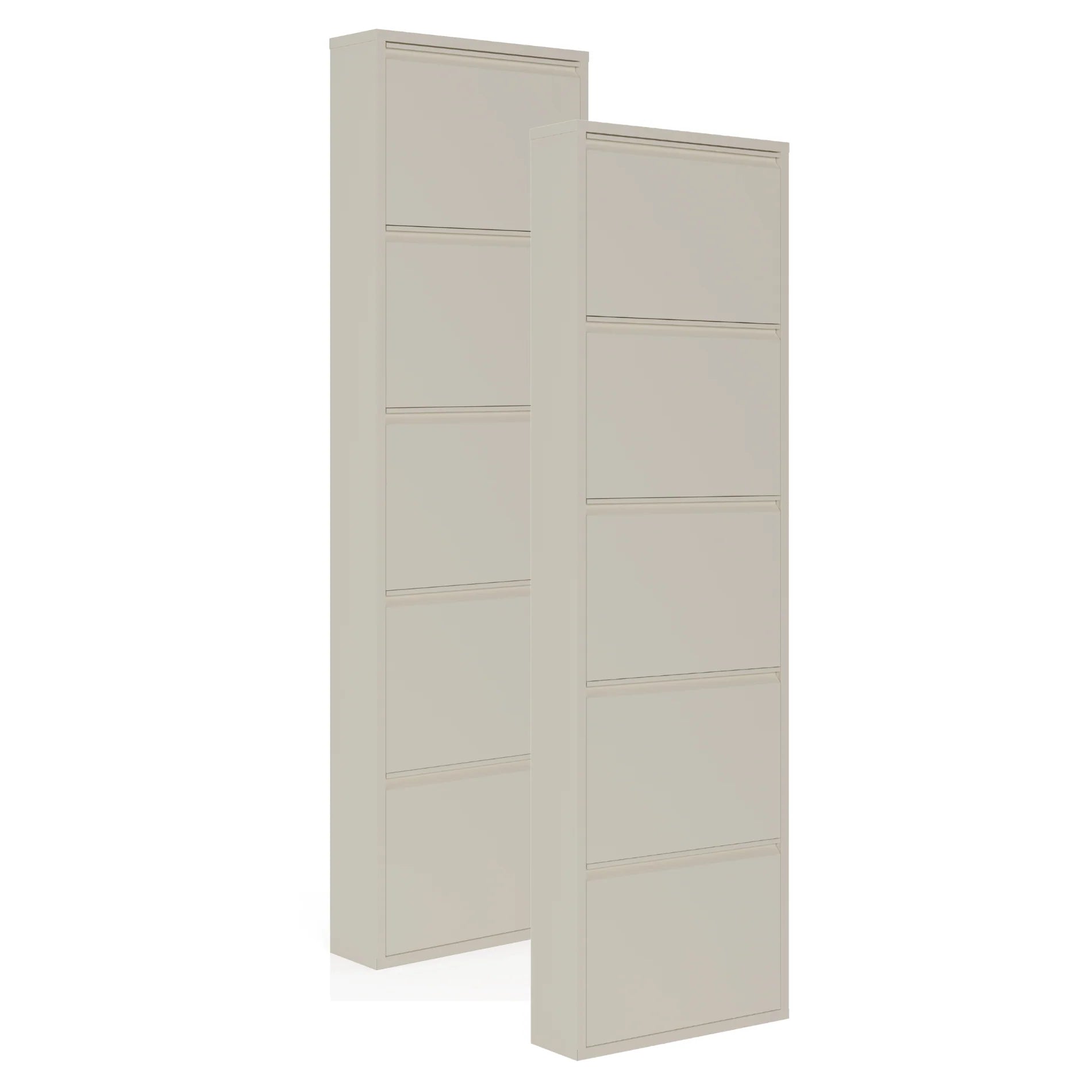 Set van 2 Bodi schoenenkast 5-vaks in Soft Beige