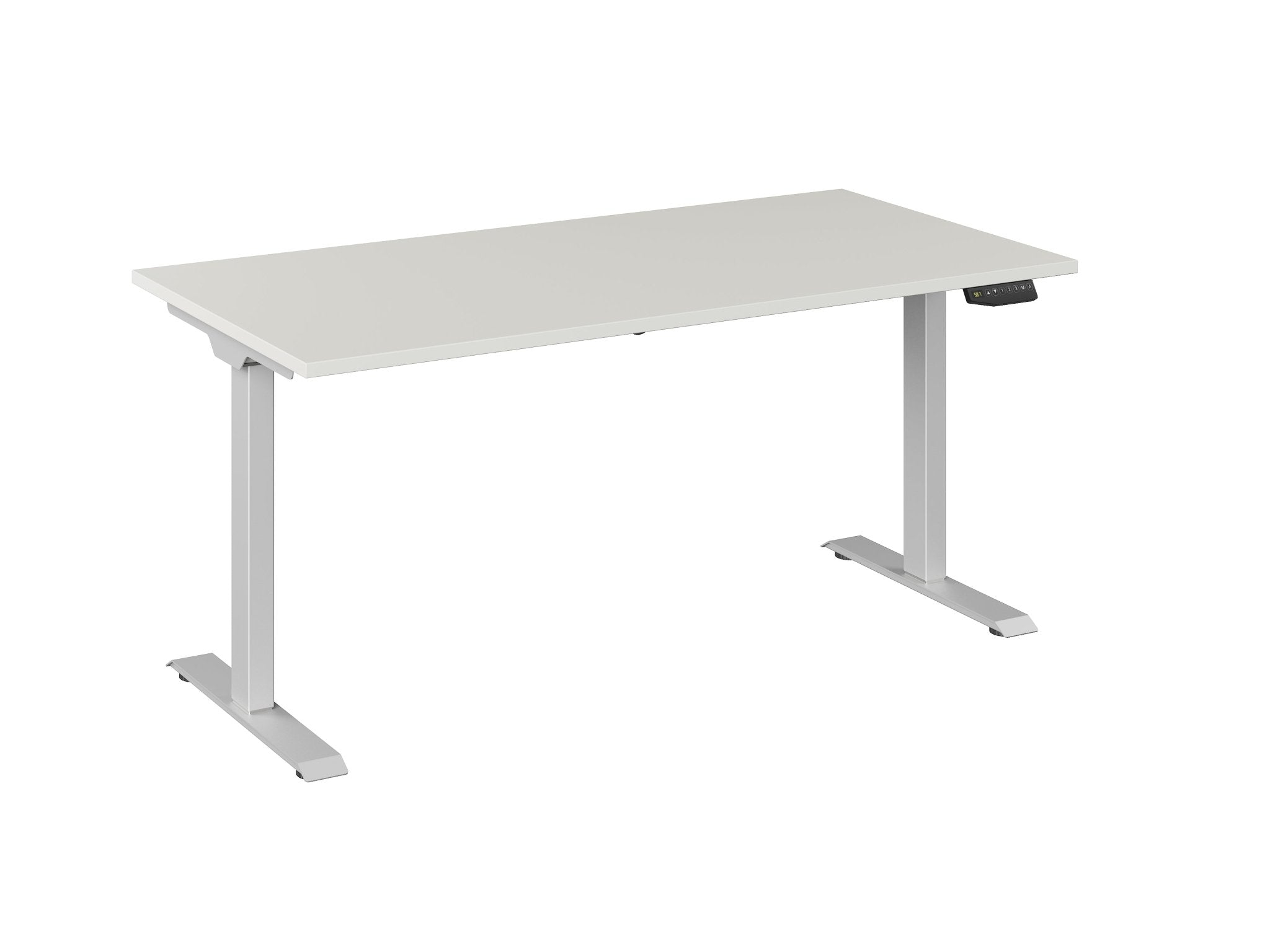 Bureau Adjust 1 Plus QA 160x80 cm in aluminium en grijze uitvoering