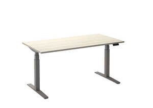 Verstelbaar zit sta bureau aluminium eiken wit 180x80 