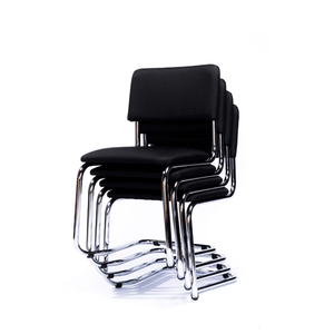 Stapelbare conferentiestoel Iris in zwart en chroom uitvoering