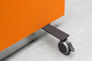 Verrijdbare vloerbeugel ten behoeve van akoestische vloerwanden 