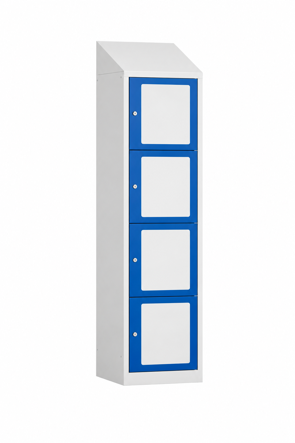 Lockerkast grijs/blauw met transparante deuren