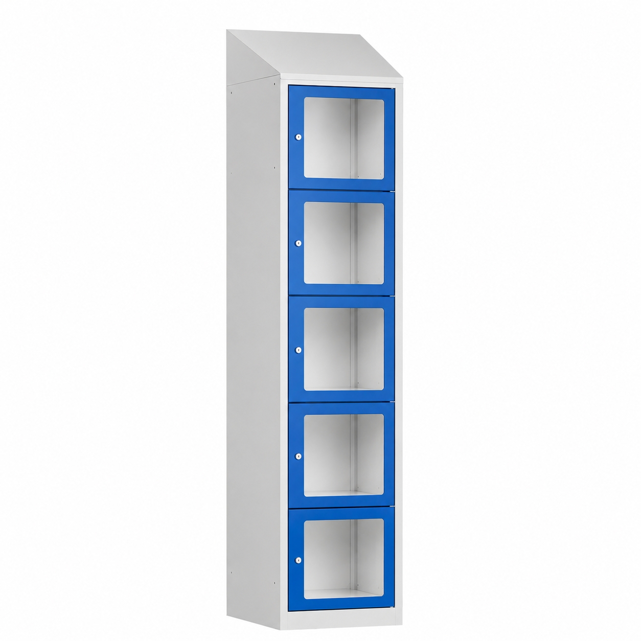 Locker CKT 180-1.5 grijs/blauw met transparante deuren