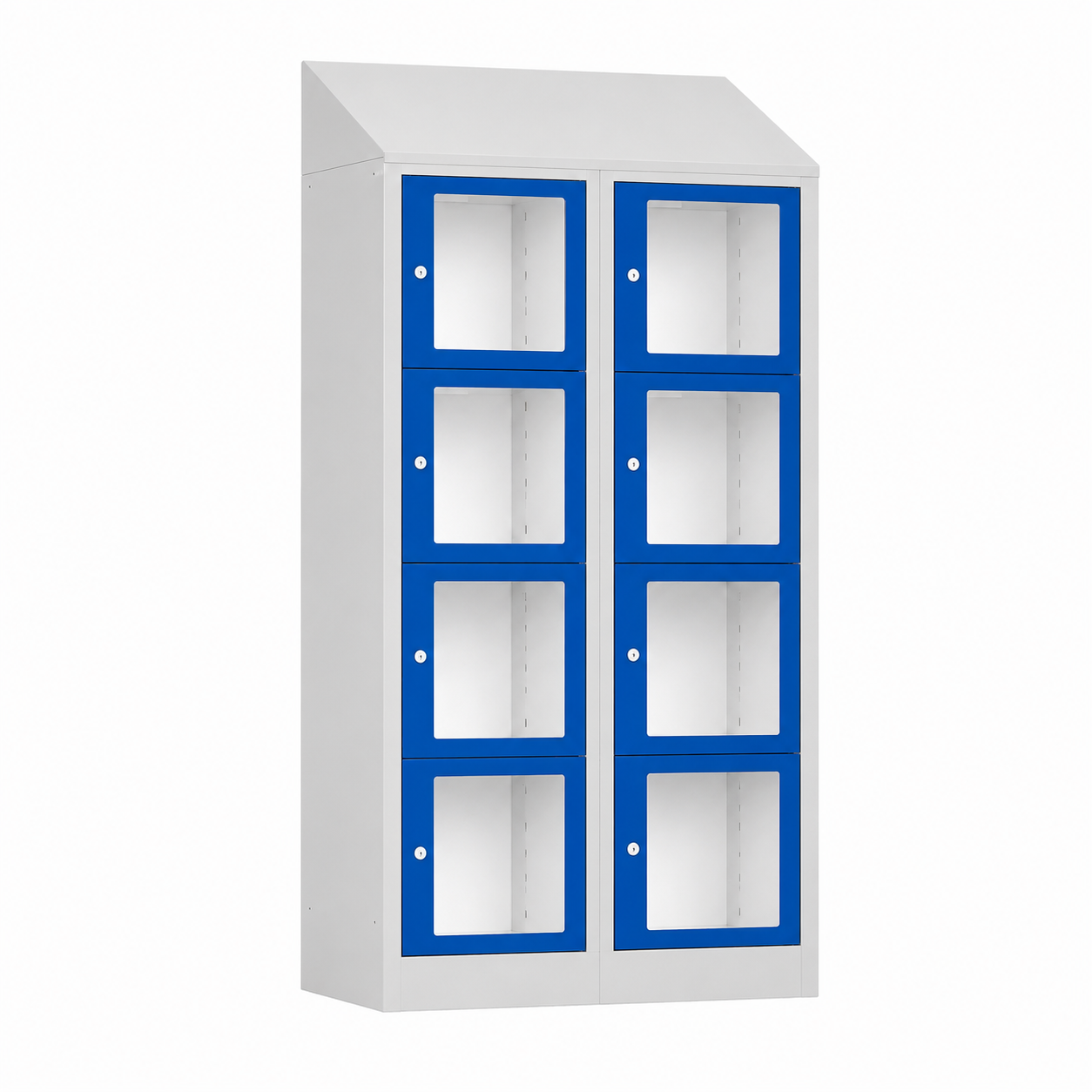 Grijs/blauwe CKT lockerkast met acrylglas 180-2.8