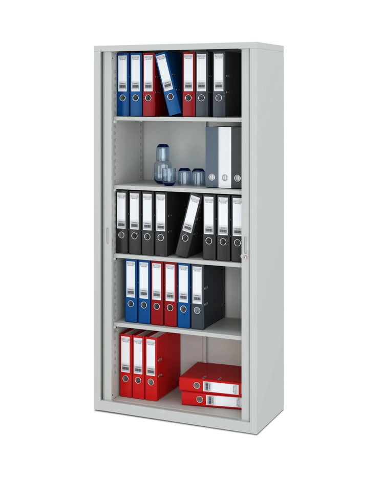 Grijze zelfbouw roldeurkast 195x100