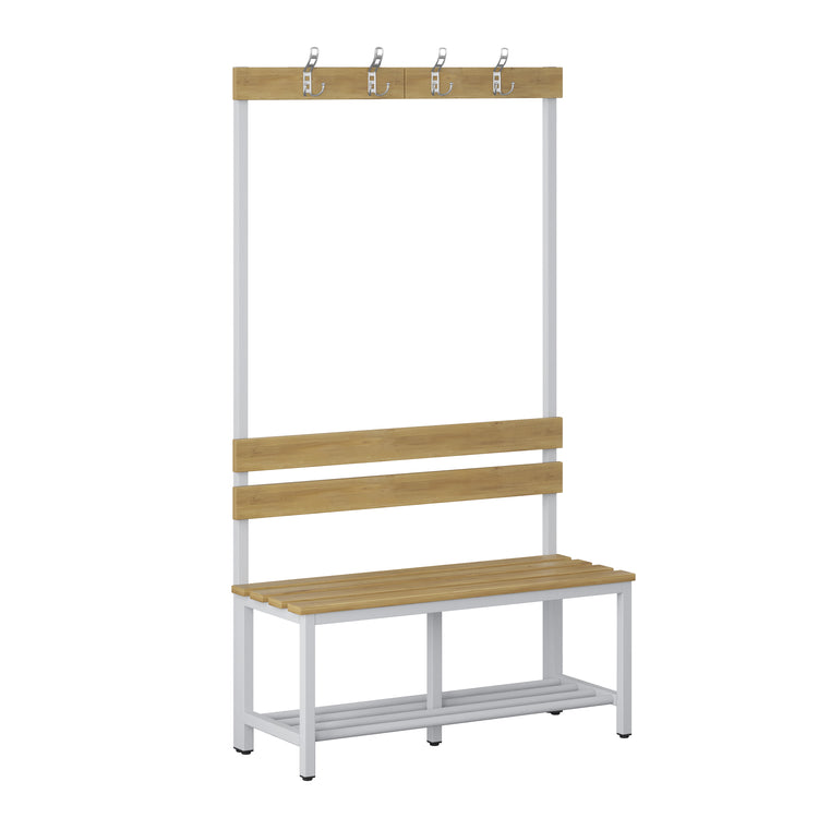 Kleedkamerbank 120 cm grijs/beuken