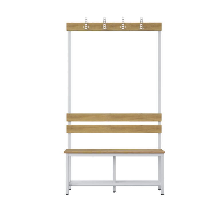 Kleedkamerbank 120 cm 4 haken