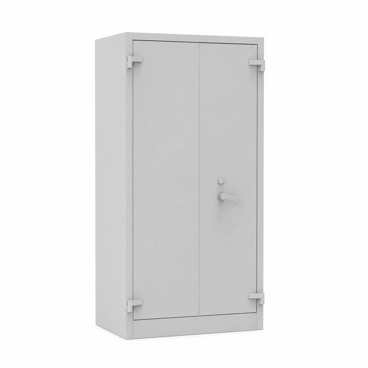 Grijze brandwerende kast 195x95 cm