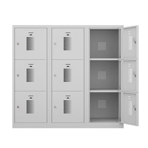 Grijze lockerkast Ceha Europe 9 deuren