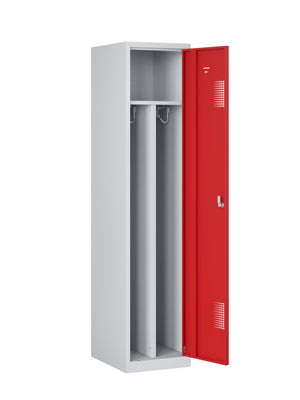 Garderobekast NHTD 180-1.1 cilinderslot grijs/rood