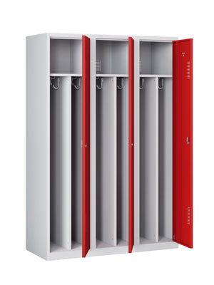 Garderobekast NHTD 3.3 grijs/rood met 3 deuren