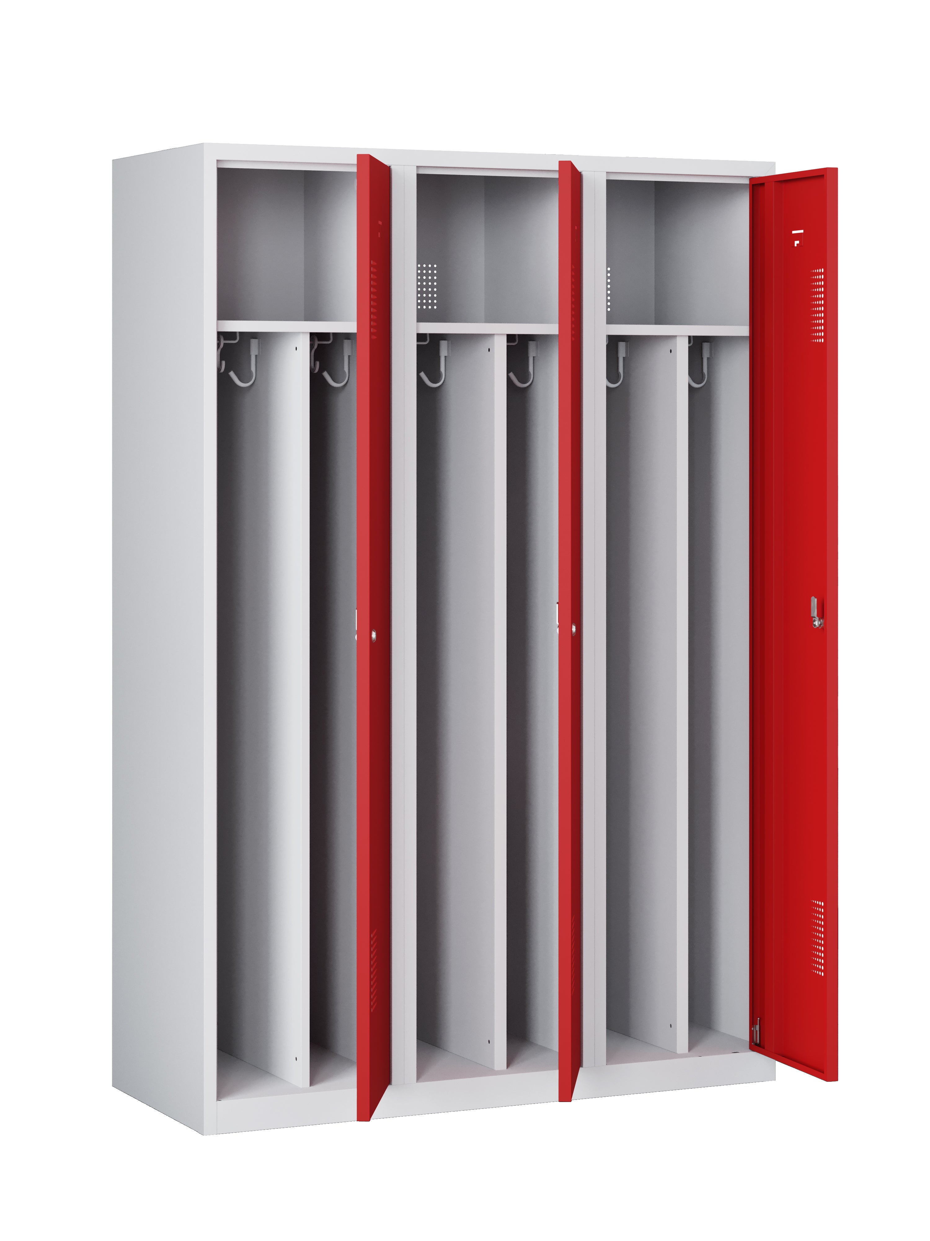Garderobekast NHTD 3.3 grijs/rood met 3 deuren