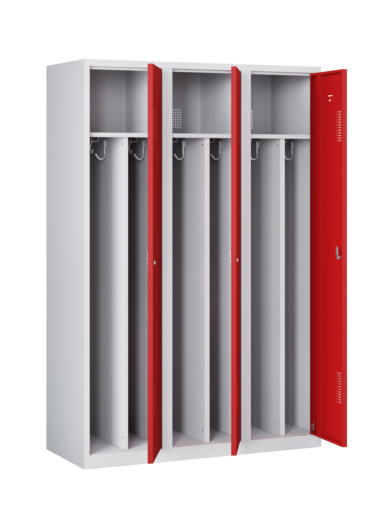 Garderobekast NHTD 3.3 grijs/rood met 3 deuren
