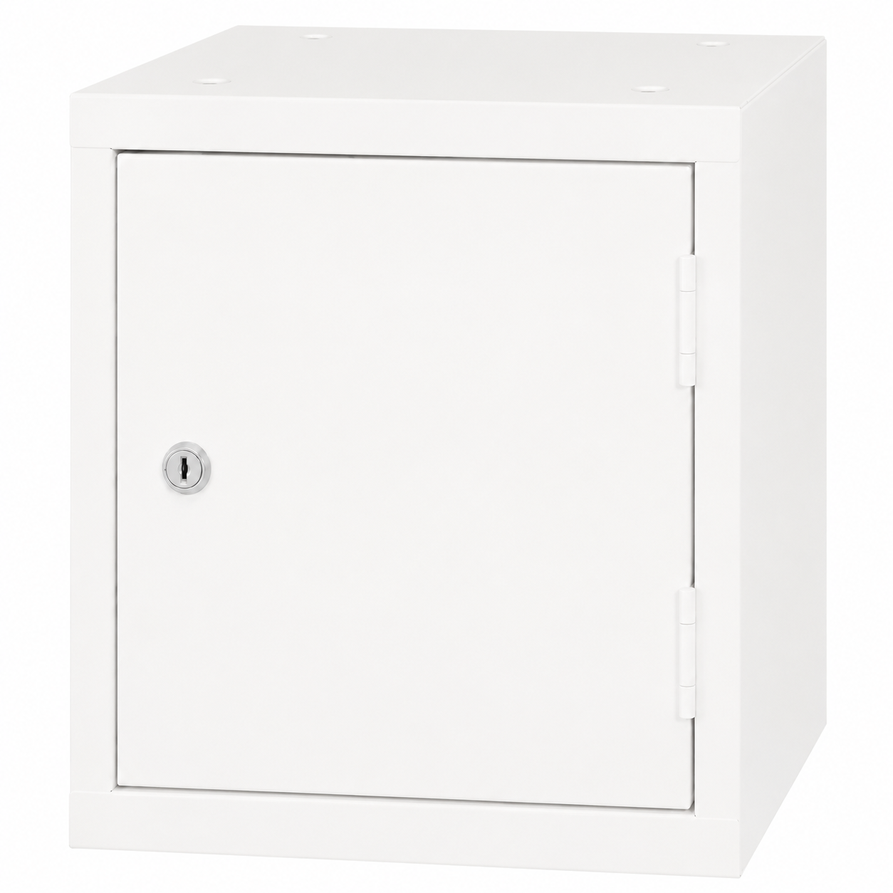 Witte OKK met cilinderslot in RAL9010D