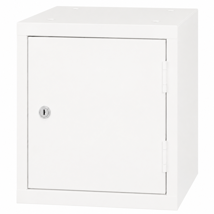 Witte OKK met cilinderslot in RAL9010D