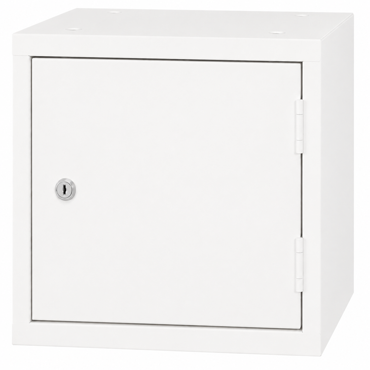 Vooraanzicht witte cube locker