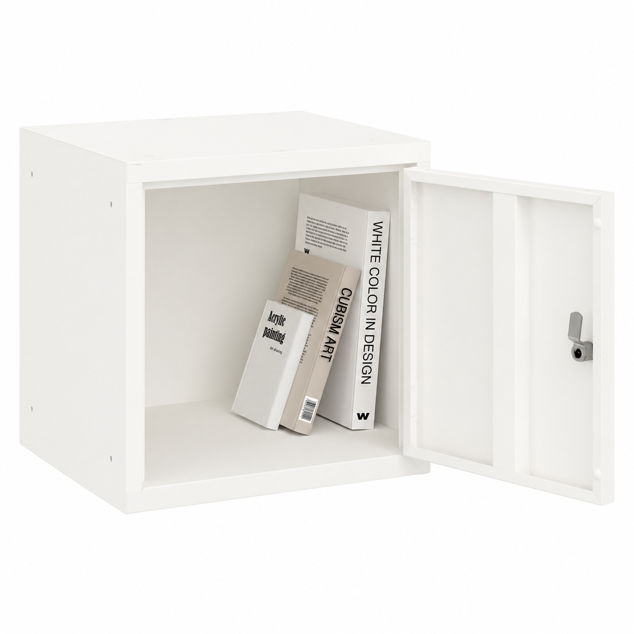 Cube locker open deur met boeken