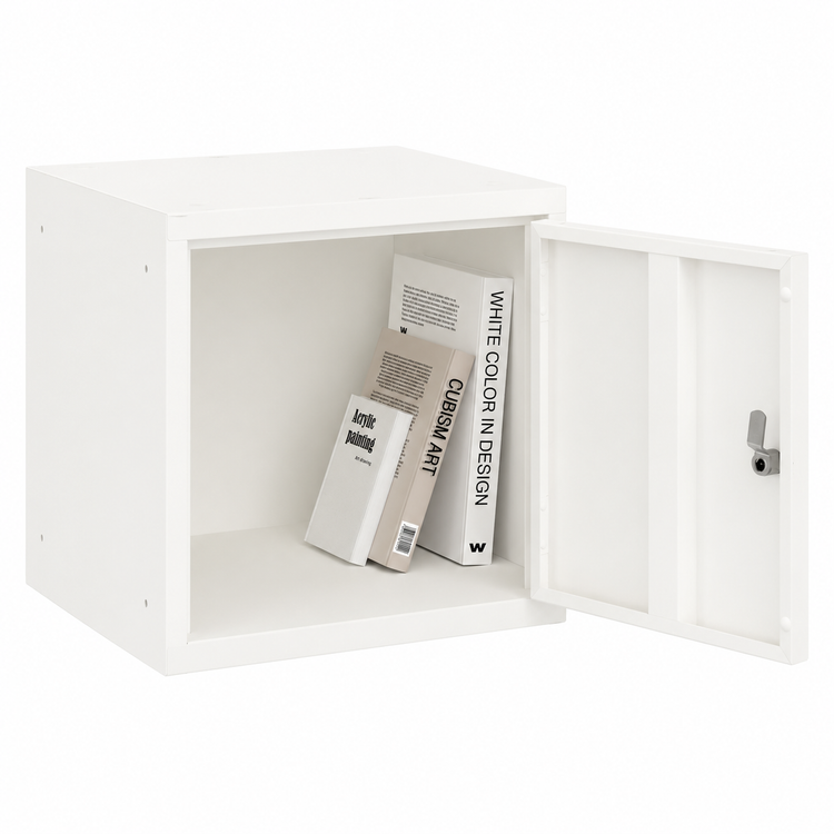 Cube locker open deur met boeken