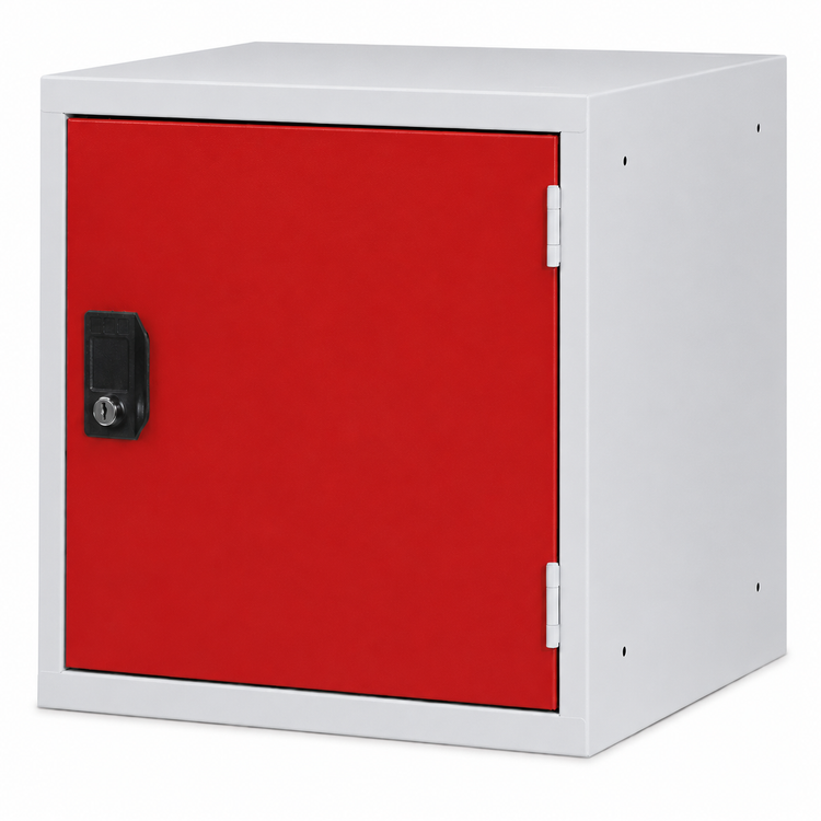 OKK locker 45cm met rode deur RAL3000