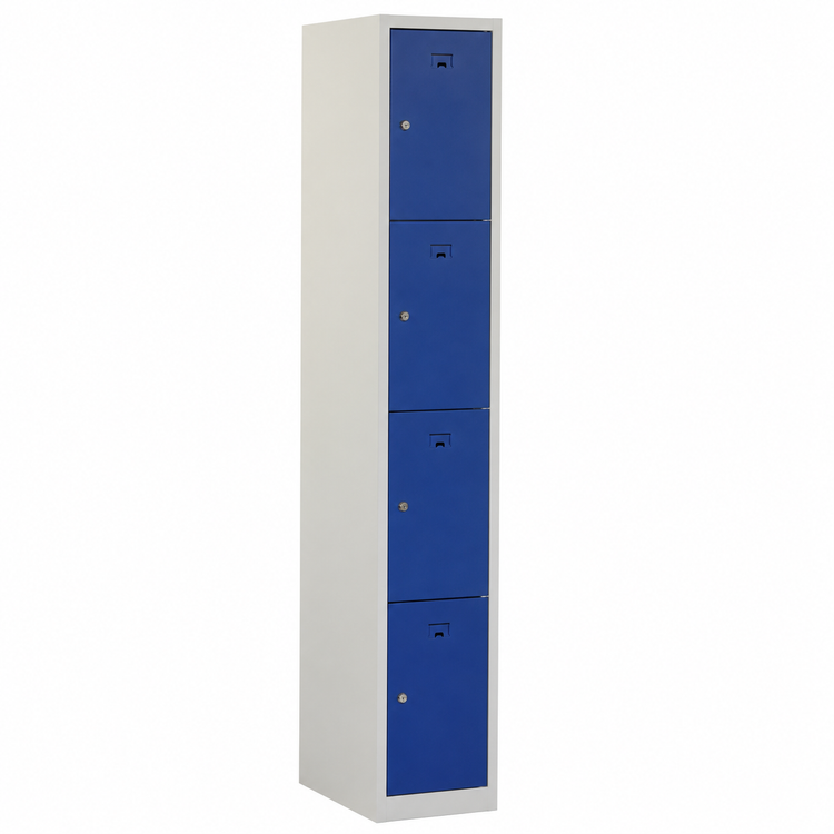 Locker PH 4 blauwe deuren en grijze romp