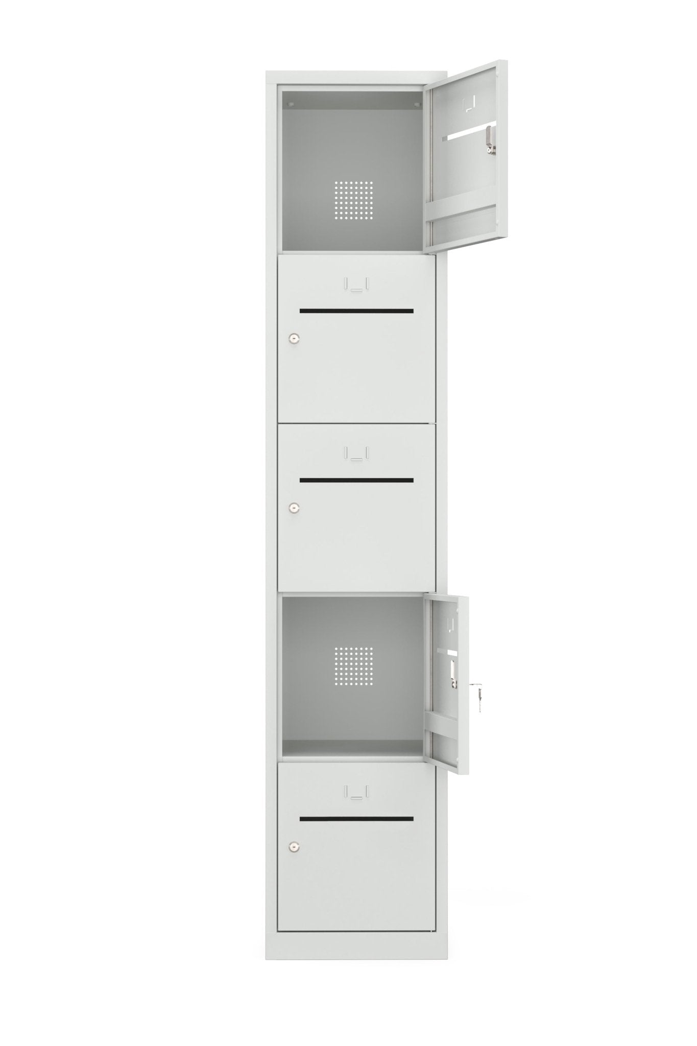 Lockerkast PHTB 195‑1.5 met cilindervergrendeling in RAL‑kleur 7035