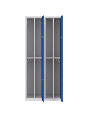 Garderobekast PHTD 180-2.4 grijs/blauw voor kleedruimtes