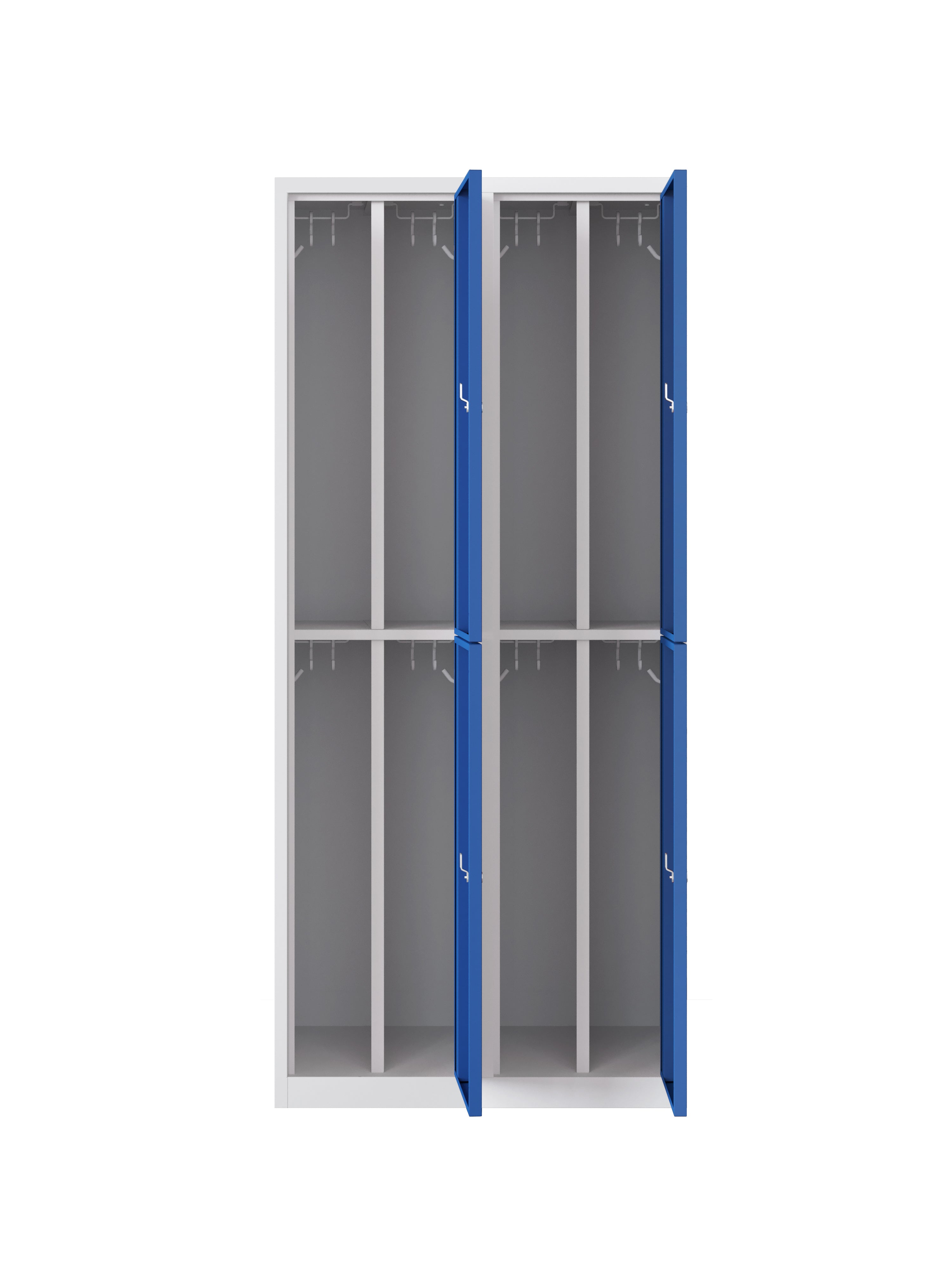 Garderobekast PHTD 180-2.4 grijs/blauw voor kleedruimtes