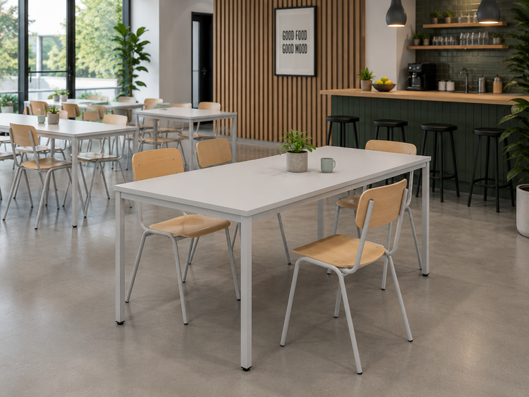 Kantinetafel PM wit 160x80 cm in moderne kantine