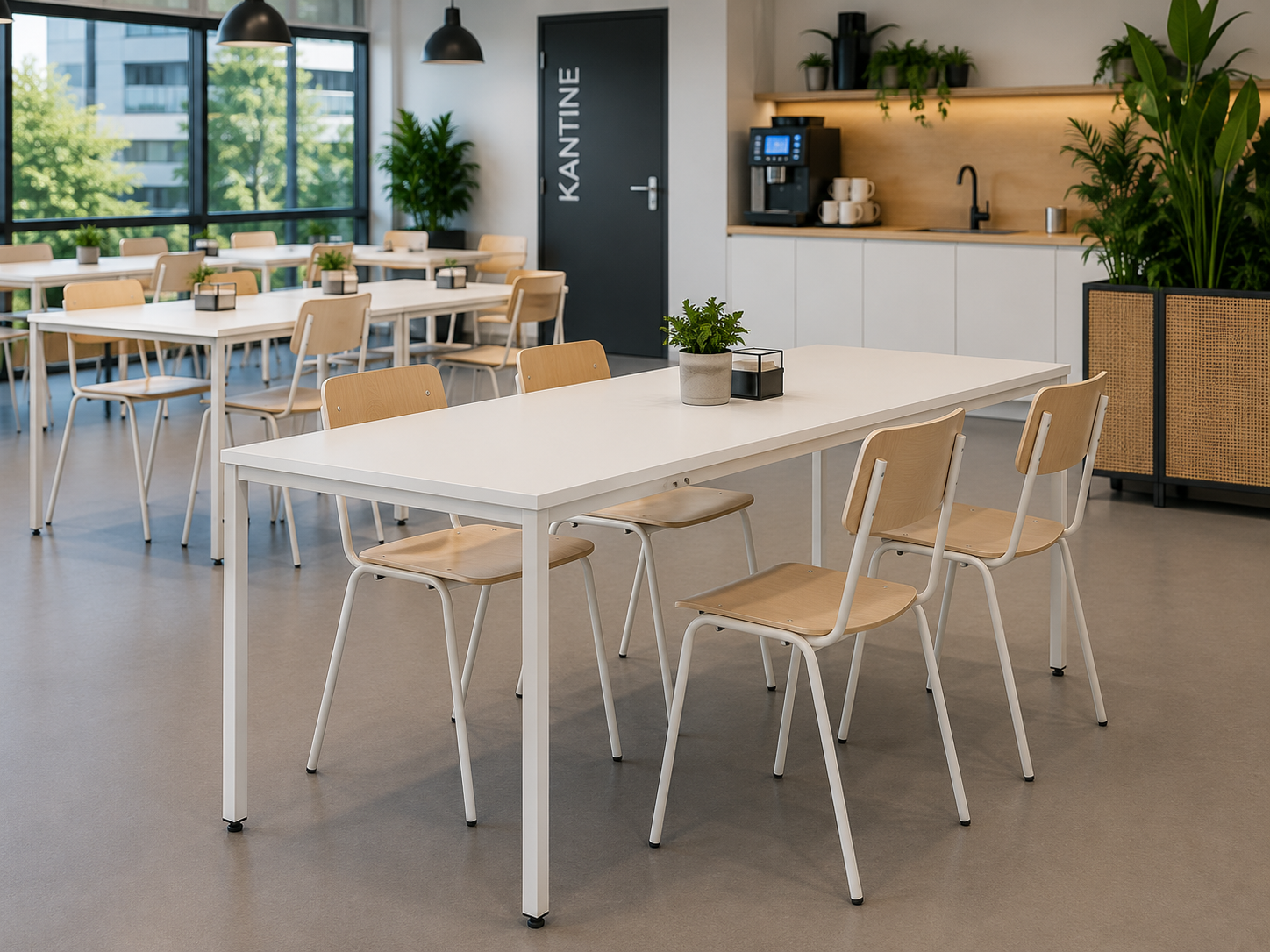 Kantinetafel PM 180x80 in bedrijfskantine