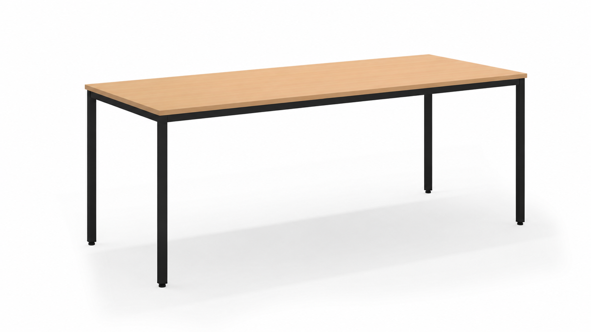Kantinetafel PM 200x80 cm in zwart/beuken