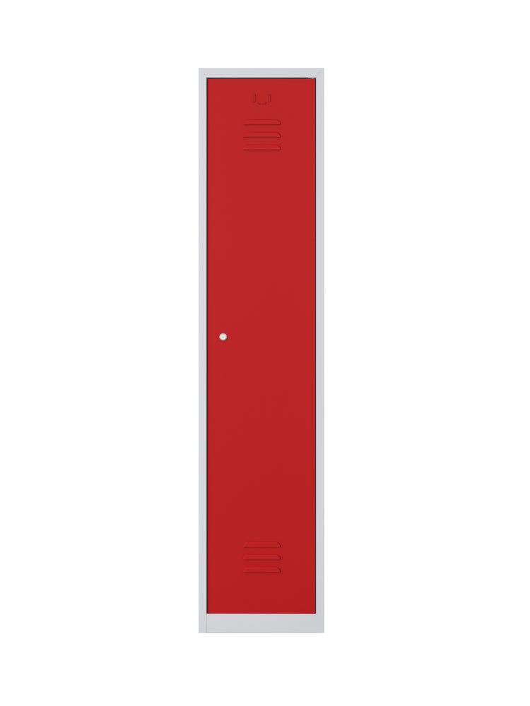 Garderobekast RHT 180-1.1 grijs/rood vooraanzicht