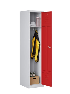Garderobekast RHT 180-1.1 grijs/rood voor opslag