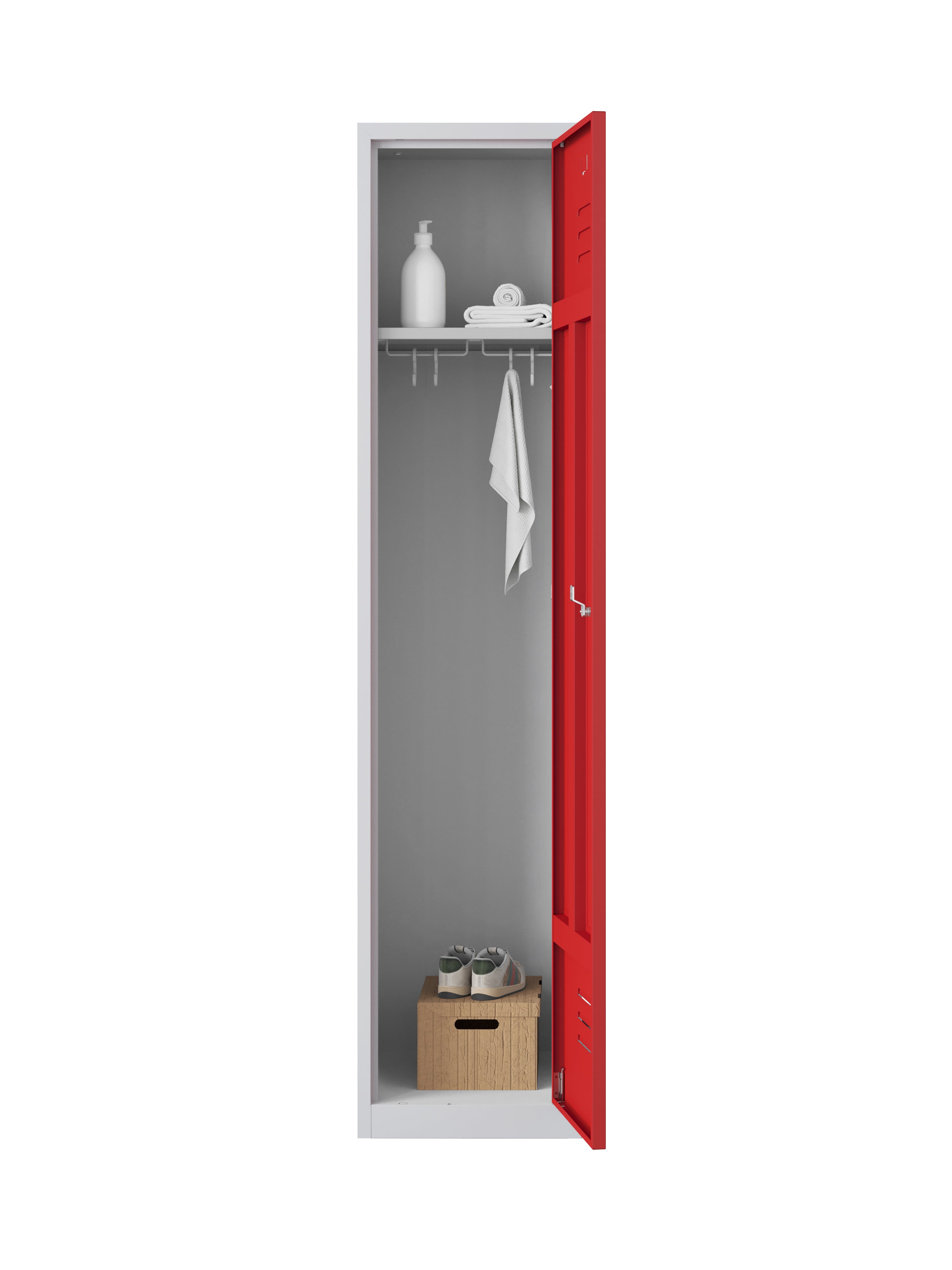 Garderobekast RHT 180-1.1 grijs/rood Ceha