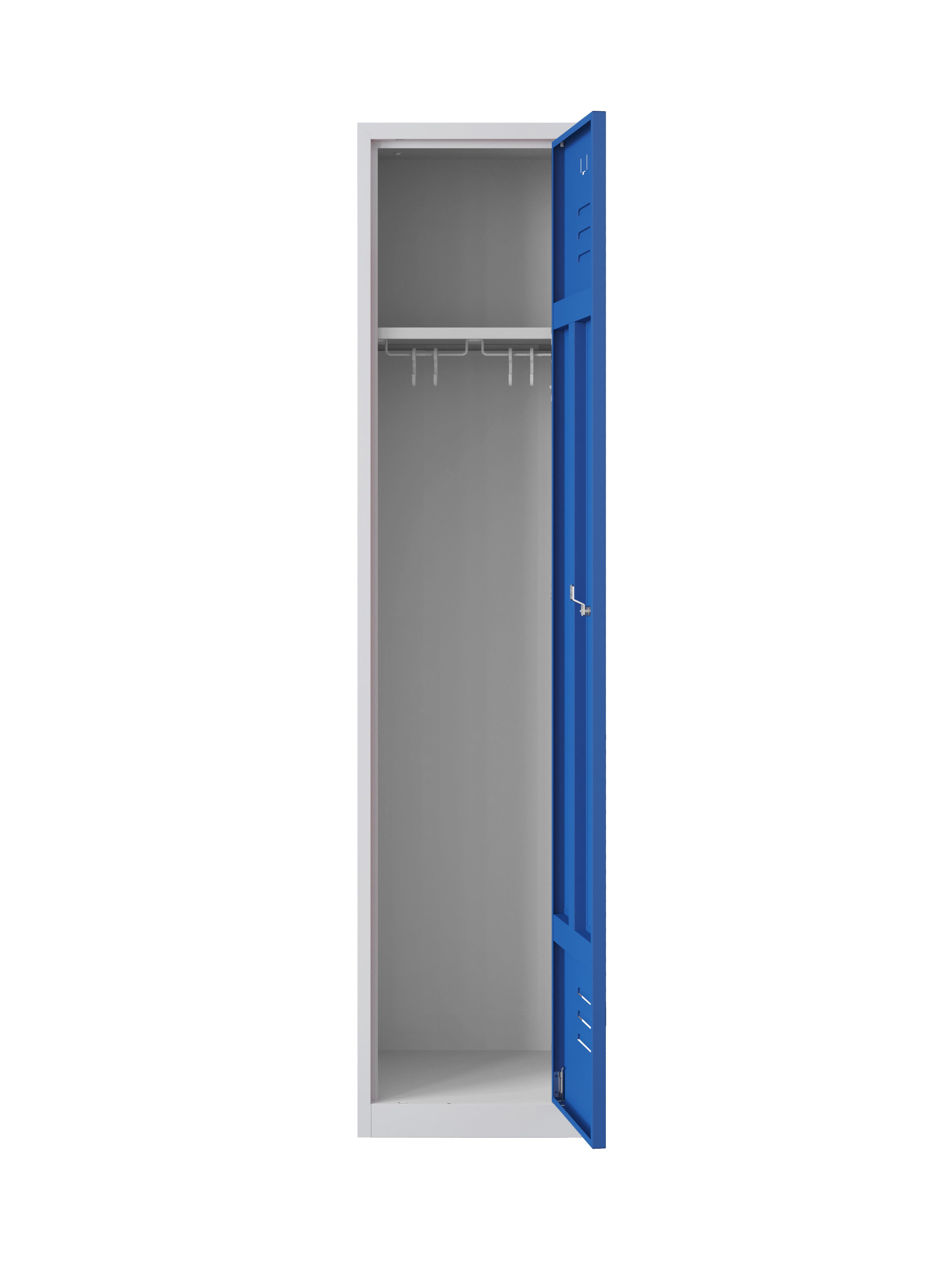 RHT locker 180 1.1 grijs/blauw met open deur