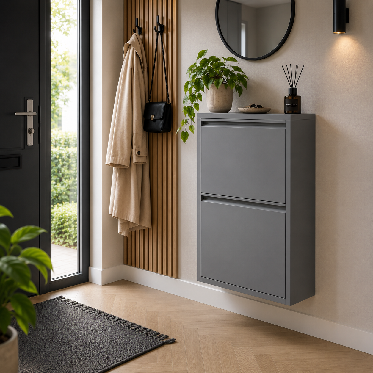 Schoenenkast Bodi 2-vaks Clay Grey van Ceha
