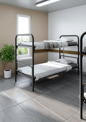 Stapelbed A zwart stalen frame met 2 losse bedden