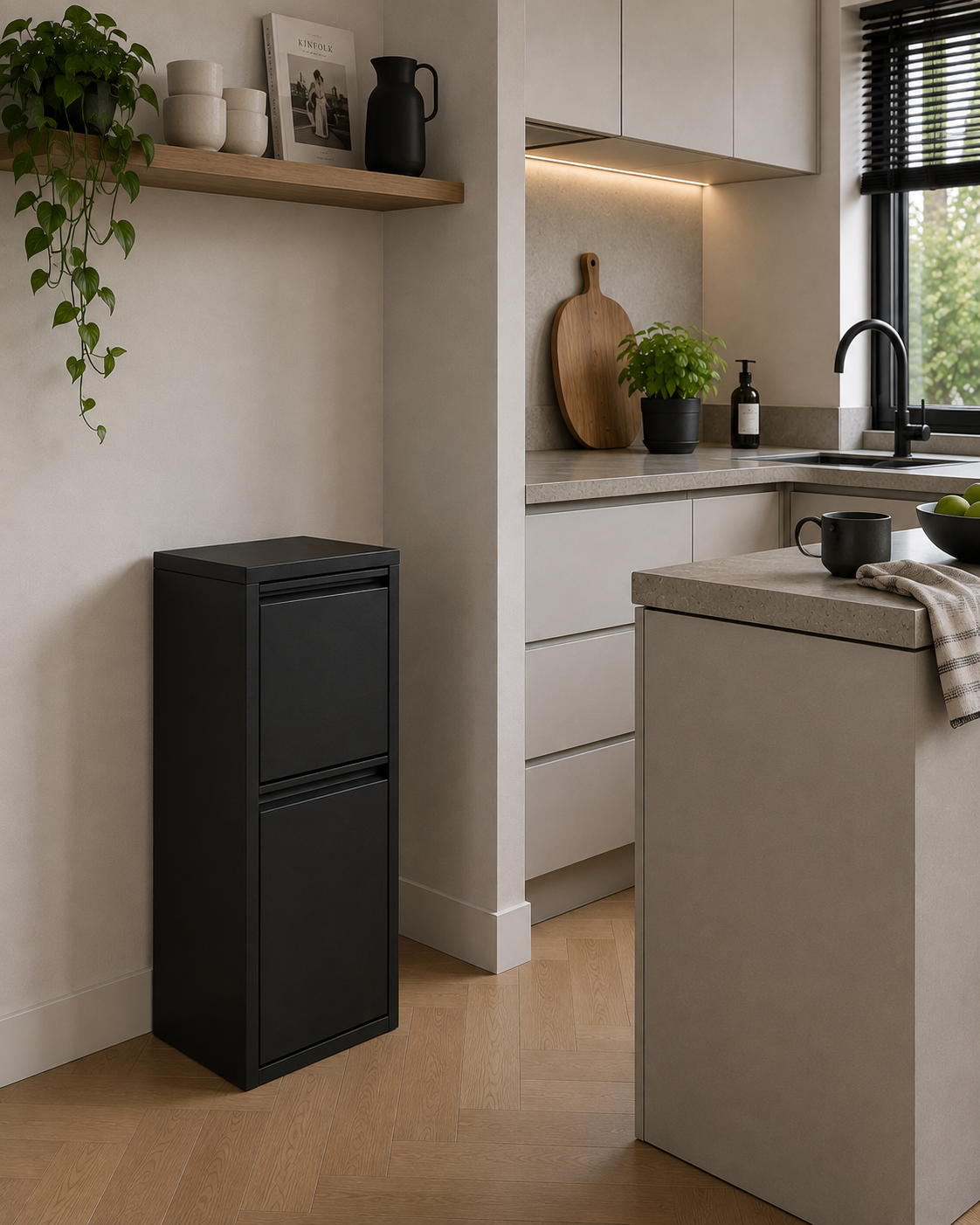 Afvalbak Buck in moderne keuken