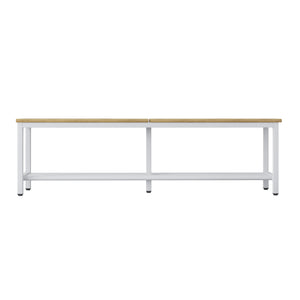 Vrijstaande zitbank 150 cm grijs/beuken