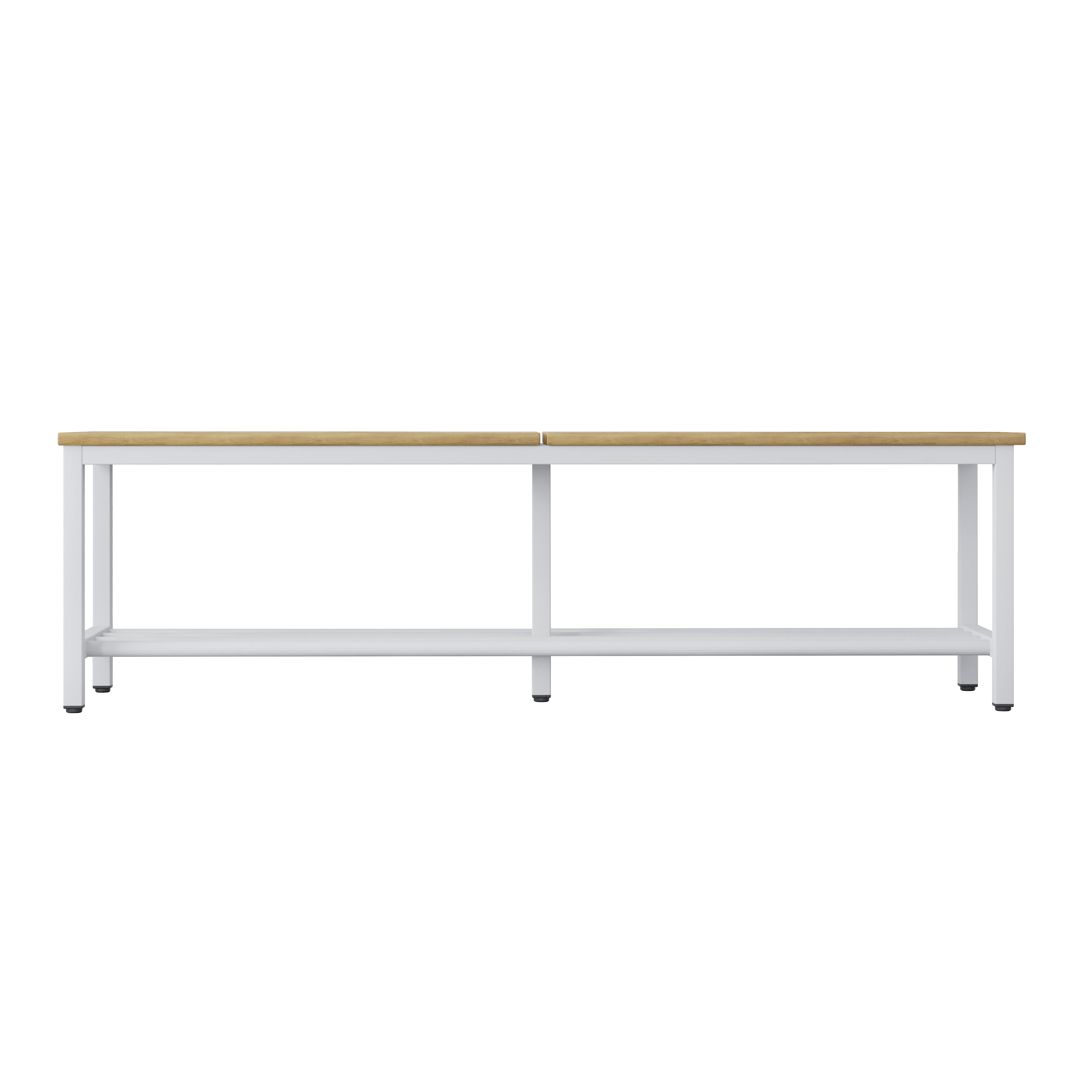 Vrijstaande zitbank 150 cm grijs/beuken