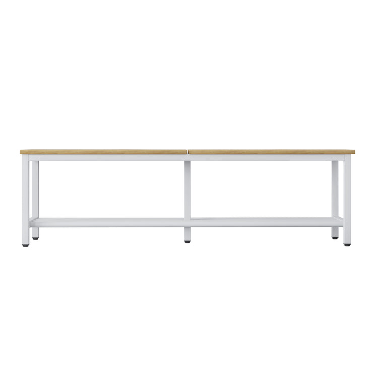 Vrijstaande zitbank 150 cm grijs/beuken