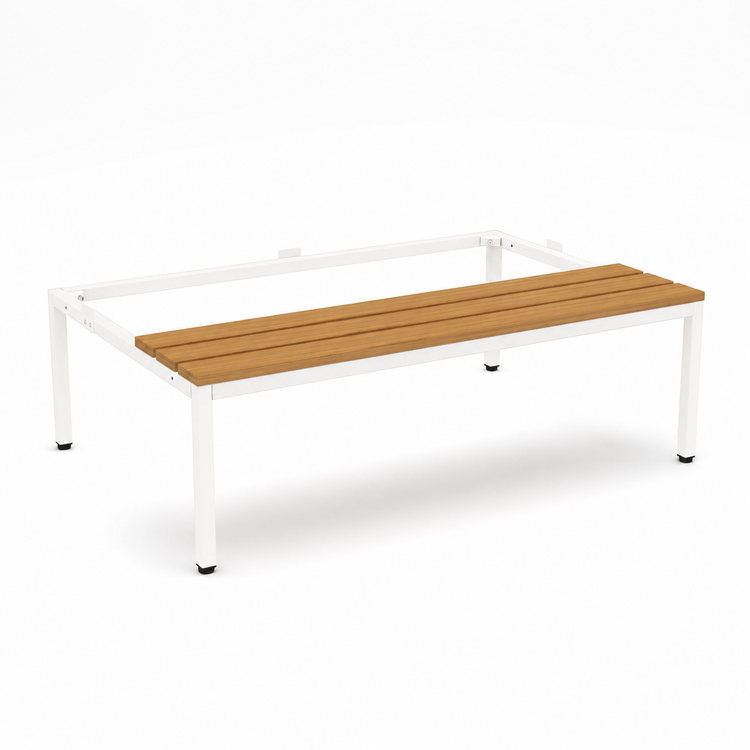 Zitbank 120 cm met wit onderstel