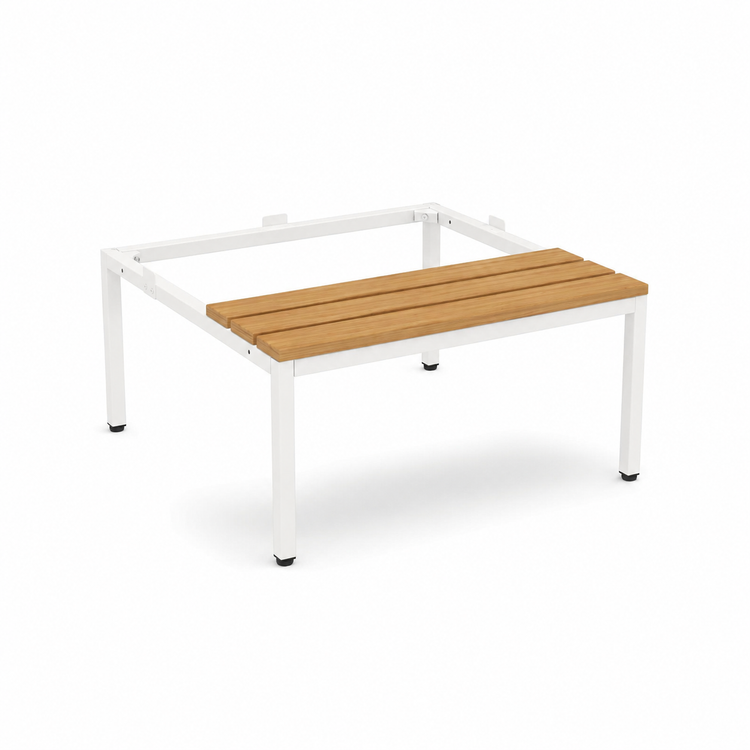 Zitbank wit/beuken 80 cm