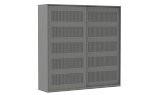 Schuifdeurkast 198x200 aluminium met akoestische deuren 