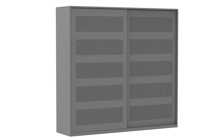 Schuifdeurkast 198x200 aluminium met akoestische deuren 